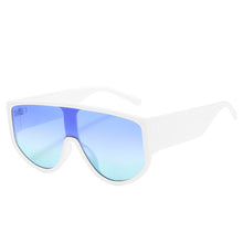 Load image into Gallery viewer, Oversized Flat Top Sunglasses Women One Piece Square Sunglasses Men Yellow Green Shades Lunette De Sol UV400 H118