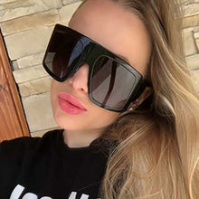 Load image into Gallery viewer, Oversized Flat Top Sunglasses women  Big frame Brand Designer Woman Sun Glasses vintage pilot eyewear Lunette De Soleil