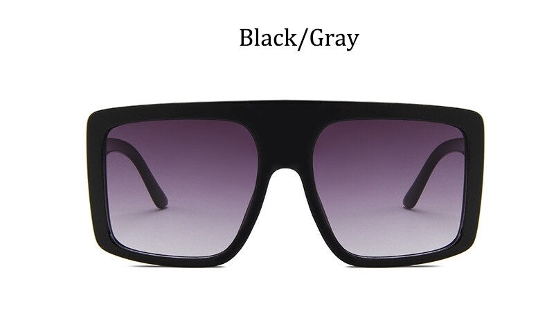 Oversized Flat Top Sunglasses women  Big frame Brand Designer Woman Sun Glasses vintage pilot eyewear Lunette De Soleil