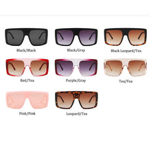 Load image into Gallery viewer, Oversized Flat Top Sunglasses women  Big frame Brand Designer Woman Sun Glasses vintage pilot eyewear Lunette De Soleil