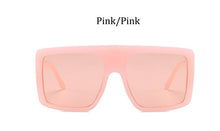 Load image into Gallery viewer, Oversized Flat Top Sunglasses women  Big frame Brand Designer Woman Sun Glasses vintage pilot eyewear Lunette De Soleil