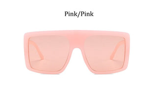 Oversized Flat Top Sunglasses women  Big frame Brand Designer Woman Sun Glasses vintage pilot eyewear Lunette De Soleil