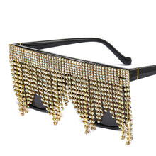Load image into Gallery viewer, Oversized Frame Tassel Sunglasses Women 2023 UV400 Crystal  Lady&#39;s Eyeglasses Men  Brand Designer Sunglasess Women
