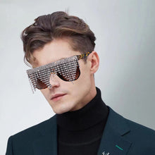 Load image into Gallery viewer, Oversized Frame Tassel Sunglasses Women 2023 UV400 Crystal  Lady&#39;s Eyeglasses Men  Brand Designer Sunglasess Women