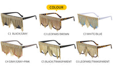 Load image into Gallery viewer, Oversized Frame Tassel Sunglasses Women 2023 UV400 Crystal  Lady&#39;s Eyeglasses Men  Brand Designer Sunglasess Women