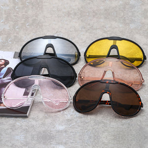 Oversized Goggles Sunglasses Round One Piece Men Big Frame Shade Sun Glasses Gafas Oculos UV400 Sunglasses