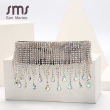 Load image into Gallery viewer, Oversized Goggles Sunglasses Women  Fsahion Tassel Crystal Diamond Sun Glasses Mask Steampunk Eye Protection Glasses Shade