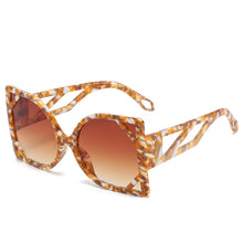 Load image into Gallery viewer, Oversized Hollow Out Frame Sunglasses Square Metal Eye Glasses Gradients Lens Big Glasses