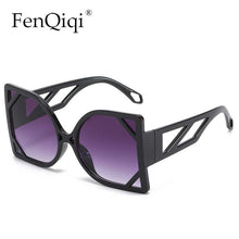 Load image into Gallery viewer, Oversized Hollow Out Frame Sunglasses Square Metal Eye Glasses Gradients Lens Big Glasses