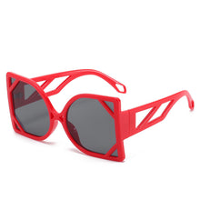 Load image into Gallery viewer, Oversized Hollow Out Frame Sunglasses Square Metal Eye Glasses Gradients Lens Big Glasses