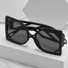 Load image into Gallery viewer, Oversized Hollow Out Frame Sunglasses Square Metal Eye Glasses Gradients Lens Big Glasses