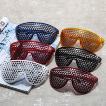 Load image into Gallery viewer, Oversized Hollowed One piece Sunglasses Honeycomb Shades Wear Glasses Grid Funny Designer Eye Wear For Female Sunglasses