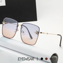 Load image into Gallery viewer, Oversized Honeybee Sunglasses Women Metal Gradient Sun Glasses  Lady Sunglass Eyewear UV400 Shades Gafas De Sol