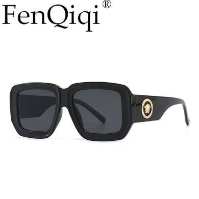 Oversized Lion Square Glasses uv400 2023 Brand Designer Marble Leopard Multicolor Gradient Sunglasses Women