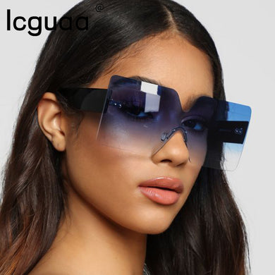Oversized  Designer Square Sunglasses Women Mens 2023 Gradient Colors Big Cut Lens Lunette De Soleil Femme