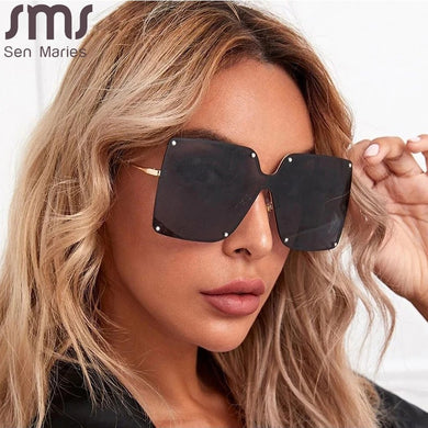 Oversized  Rivet Goggle Sunglasses Men Women Shades UV400 Vintage Glasses