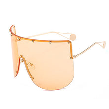 Load image into Gallery viewer, Oversized Mask Sunglasses Men Women One-Piece Sun Glasses GG Metal Frame Large Windproof Sand Goggles Protective Glasses UV400