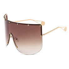 Load image into Gallery viewer, Oversized Mask Sunglasses Men Women One-Piece Sun Glasses GG Metal Frame Large Windproof Sand Goggles Protective Glasses UV400