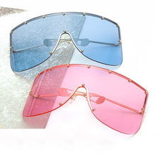 Load image into Gallery viewer, Oversized Mask Sunglasses Men Women One-Piece Sun Glasses GG Metal Frame Large Windproof Sand Goggles Protective Glasses UV400