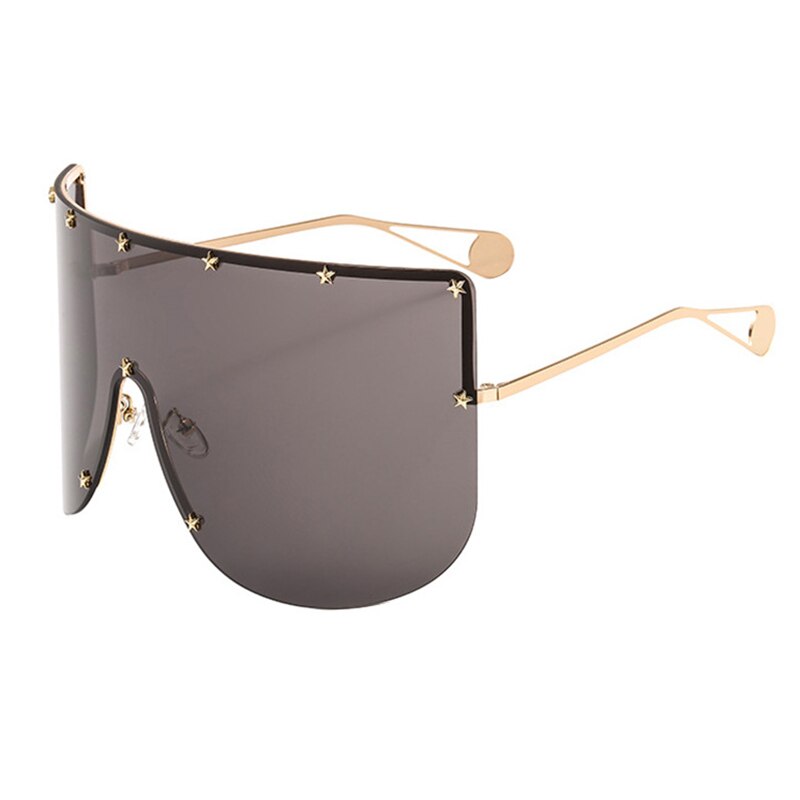 Oversized Mask Sunglasses Men Women One-Piece Sun Glasses GG Metal Frame Large Windproof Sand Goggles Protective Glasses UV400