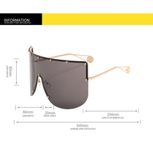 Load image into Gallery viewer, Oversized Mask Sunglasses Men Women One-Piece Sun Glasses GG Metal Frame Large Windproof Sand Goggles Protective Glasses UV400
