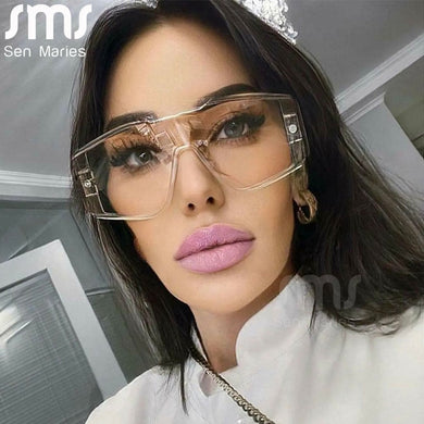 Oversized One Piece Sunglasses  Brand Designer Ladies Steampunk Sun Glasses Men UV400 Rivet Outdoor Shades Eyewear