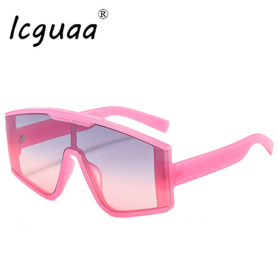 Oversized One-piece Sunglasses Rainbow Frames Brand Designer Sun Glasses Steampunk Gafas Oculos Gradient Shades Sunglasses