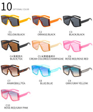 Carica l&#39;immagine nel visualizzatore di Gallery, Oversized One-piece Sunglasses Rainbow Frames Brand Designer Sun Glasses Steampunk Gafas Oculos Gradient Shades Sunglasses