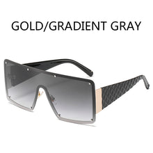 Load image into Gallery viewer, Oversized One-piece Sunglasses Women 2023 Trends Metal Rimless Vintage Blue Sunglass Man Gradient Lens UV400 Driving Glasses