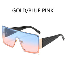 Load image into Gallery viewer, Oversized One-piece Sunglasses Women 2023 Trends Metal Rimless Vintage Blue Sunglass Man Gradient Lens UV400 Driving Glasses