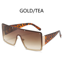 Load image into Gallery viewer, Oversized One-piece Sunglasses Women 2023 Trends Metal Rimless Vintage Blue Sunglass Man Gradient Lens UV400 Driving Glasses