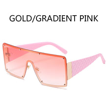 Load image into Gallery viewer, Oversized One-piece Sunglasses Women 2023 Trends Metal Rimless Vintage Blue Sunglass Man Gradient Lens UV400 Driving Glasses
