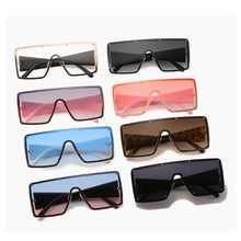 Load image into Gallery viewer, Oversized One-piece Sunglasses Women 2023 Trends Metal Rimless Vintage Blue Sunglass Man Gradient Lens UV400 Driving Glasses