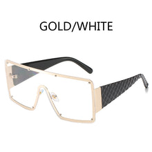 Load image into Gallery viewer, Oversized One-piece Sunglasses Women 2023 Trends Metal Rimless Vintage Blue Sunglass Man Gradient Lens UV400 Driving Glasses