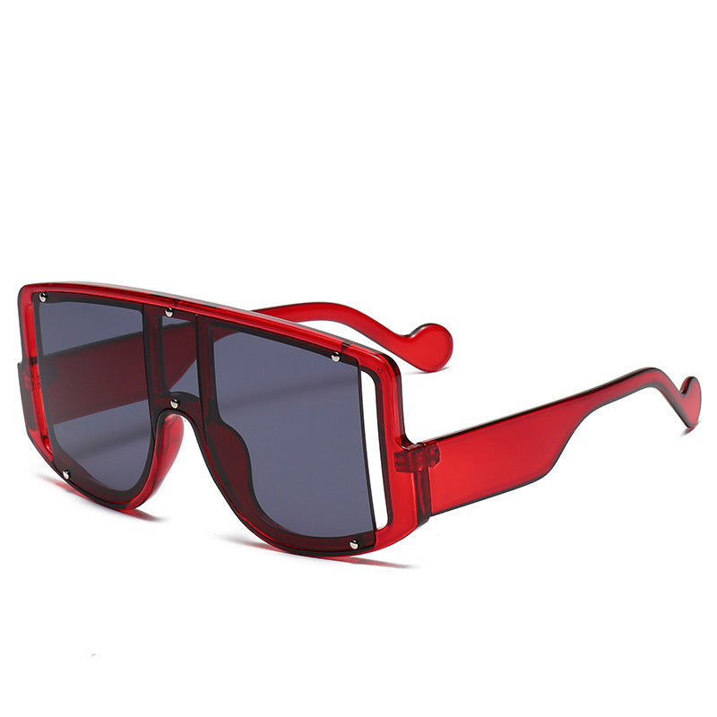 Oversized Onepiece Sun Glasses Square Brand Designer Women Eyewear Stylish  Rivet Female UV400 Oculos De Sol Sunglasses