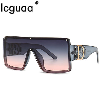 Oversized Onepieces Gradient Color Sunglasses 2023 Brand Designer Big Frame Goggles Oculos De Sol Masculino Sunglasses For Men