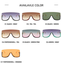 Carica l&#39;immagine nel visualizzatore di Gallery, Oversized Onepieces Sunglasses Women Mens Stars Half Frame UV400 Glasses  Brand Eyeglasses Men Alloy Lentes de sol mujer