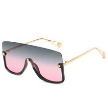 Carica l&#39;immagine nel visualizzatore di Gallery, Oversized Onepieces Sunglasses Women Mens Stars Half Frame UV400 Glasses  Brand Eyeglasses Men Alloy Lentes de sol mujer