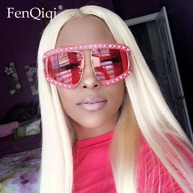 Oversized Pearl Round Sunglasses 2023  Brand Designer Eyeglasses Eyewear UV400 Gafas De Sol Mujer