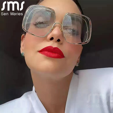 Oversized Pilot Sunglasses Women  Big Size Gradient Sun Glasses Men Shades UV400 Vintage Eyewear Gafas De Sol