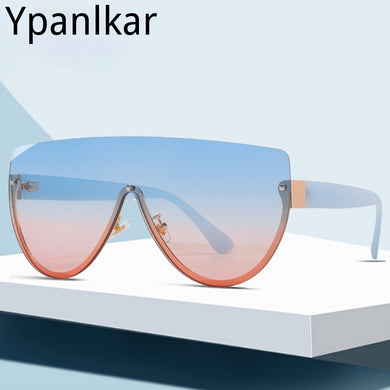 Oversized Pilot Sunglasses Women Vintage Brand Designer Gradient Glasses 2023 Shades Sunglasses Female Eyewear UV400