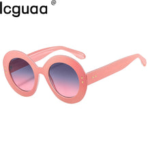 Carica l&#39;immagine nel visualizzatore di Gallery, Occhiali da sole rosa oversize per donne sexy UV400 2023 Occhiali da sole con montatura verde sfumata di marca di marca grande 