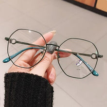 Load image into Gallery viewer, Oversized Polygon Eyeglasses Frame Women 2023 Decorated Metal Prescription Optical Myopia Frames 0 Diopter oculos feminino