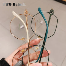 Load image into Gallery viewer, Oversized Polygon Eyeglasses Frame Women 2023 Decorated Metal Prescription Optical Myopia Frames 0 Diopter oculos feminino