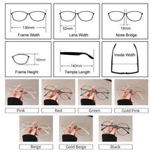 Load image into Gallery viewer, Oversized Polygon Eyeglasses Frame Women 2023 Decorated Metal Prescription Optical Myopia Frames 0 Diopter oculos feminino