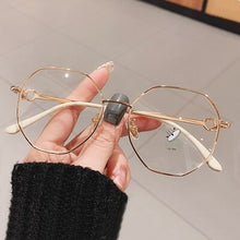 Load image into Gallery viewer, Oversized Polygon Eyeglasses Frame Women 2023 Decorated Metal Prescription Optical Myopia Frames 0 Diopter oculos feminino