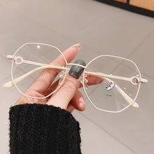 Load image into Gallery viewer, Oversized Polygon Eyeglasses Frame Women 2023 Decorated Metal Prescription Optical Myopia Frames 0 Diopter oculos feminino
