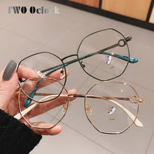 Load image into Gallery viewer, Oversized Polygon Eyeglasses Frame Women 2023 Decorated Metal Prescription Optical Myopia Frames 0 Diopter oculos feminino