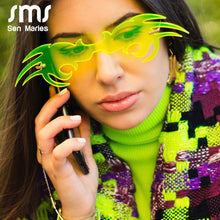 Load image into Gallery viewer, Oversized Punk Rimless Sunglasses Men Women  Big Crab Frames Glasses Vintage Black One Piece Sunglasses UV400