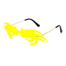 Load image into Gallery viewer, Oversized Punk Rimless Sunglasses Men Women  Big Crab Frames Glasses Vintage Black One Piece Sunglasses UV400